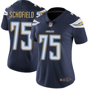 Los Angeles Chargers NFL Football Michael Schofield Navy Blue Jersey Women Limited 75 Home Vapor Untouchable